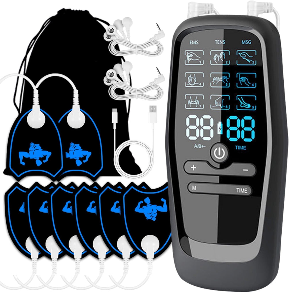 Rechargeable Muscle Stimulator Dual Channel with 8 Reusable Electrode Pads 27 Modes for Back Neck Muscle Relief Manag...