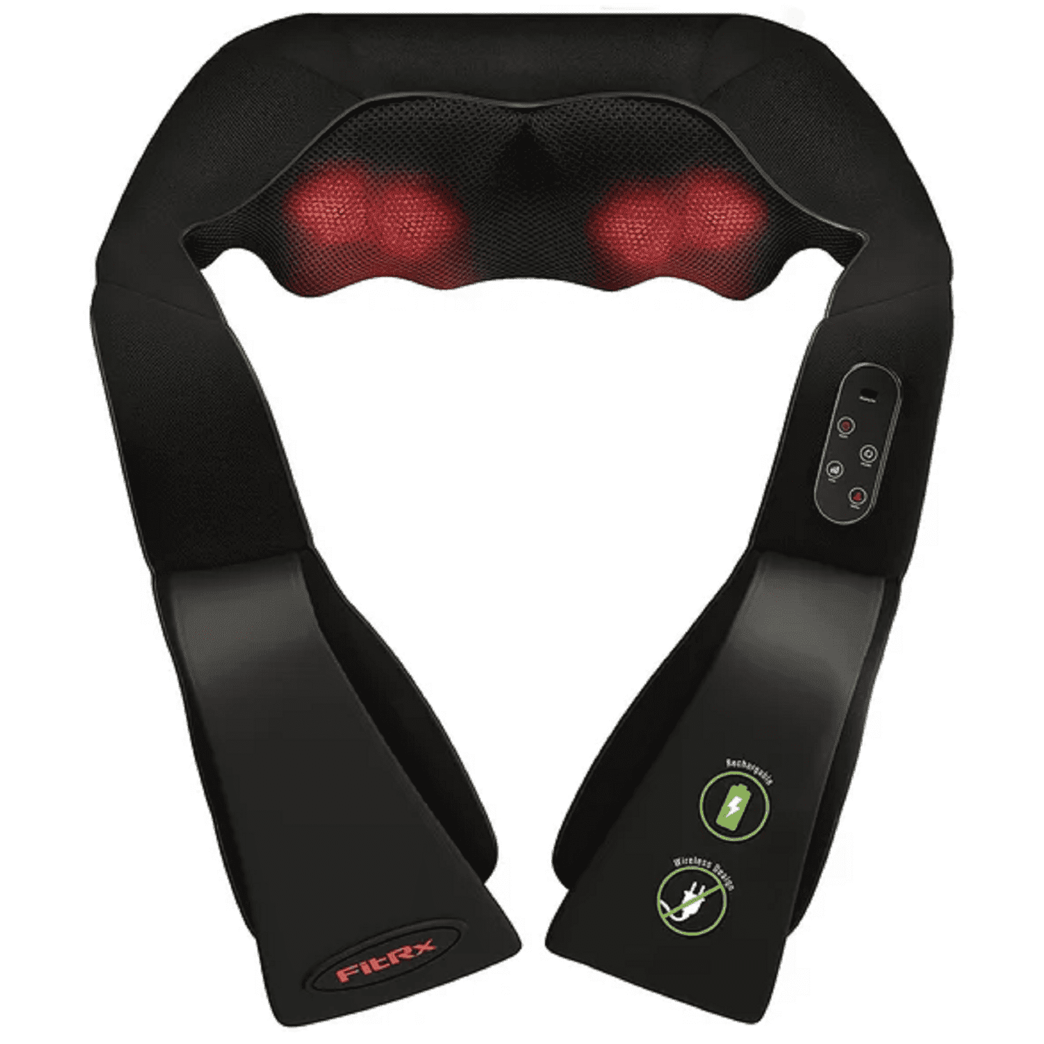 Shoulder, Back, and Neck Massager with Heat, USB-Rechargeable, Black