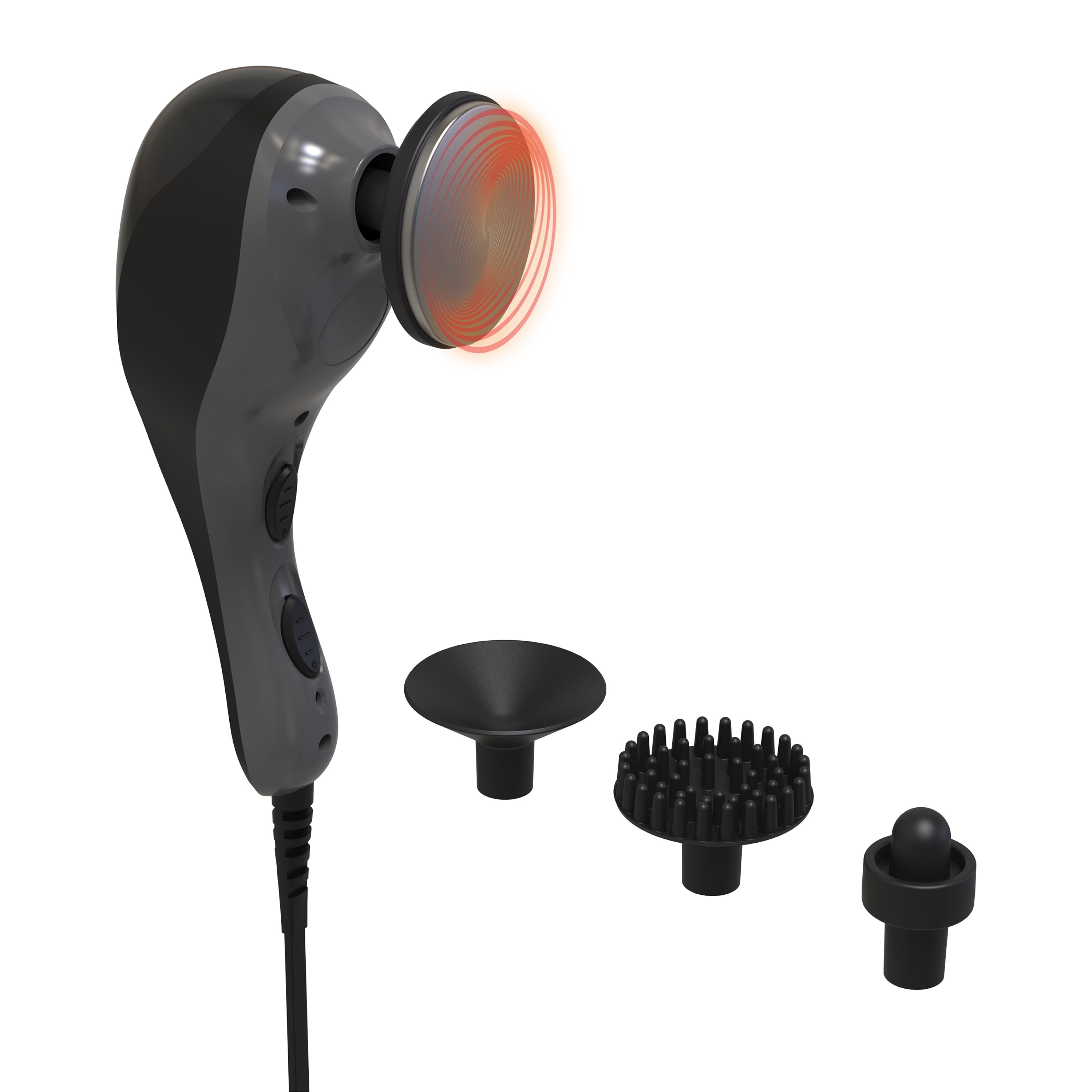 Neck and Back Massager, Handheld Massage Gun with Multiple Speeds, Attachments, and Settings