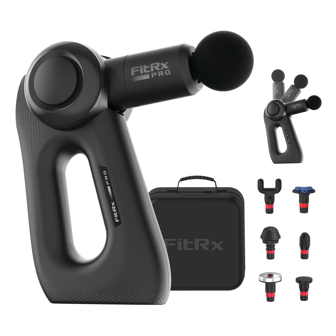 Pro Neck and Back Massager, Handheld Percussion Massage Gun with Multiple Angles, Speeds and Attachments