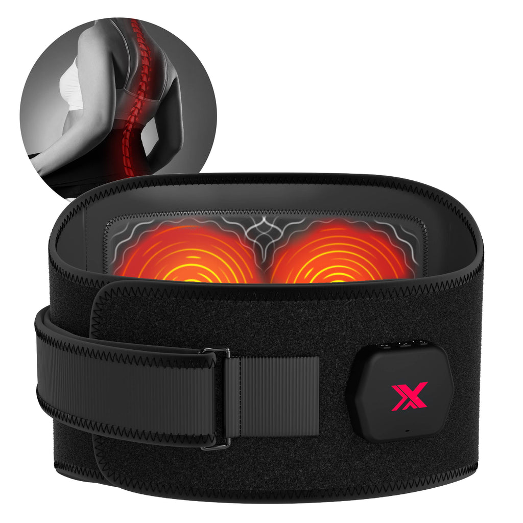 Heated Massage Belt, Cordless Lower Back Massager with Heat