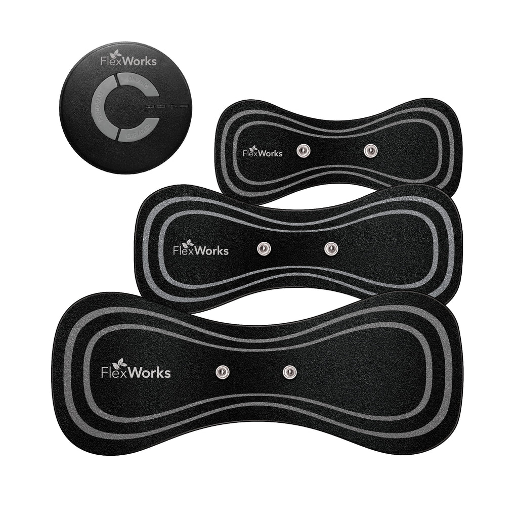 Wireless Massager with 3 Pack of Reusable Self-Adhesive Gel Pads, Black