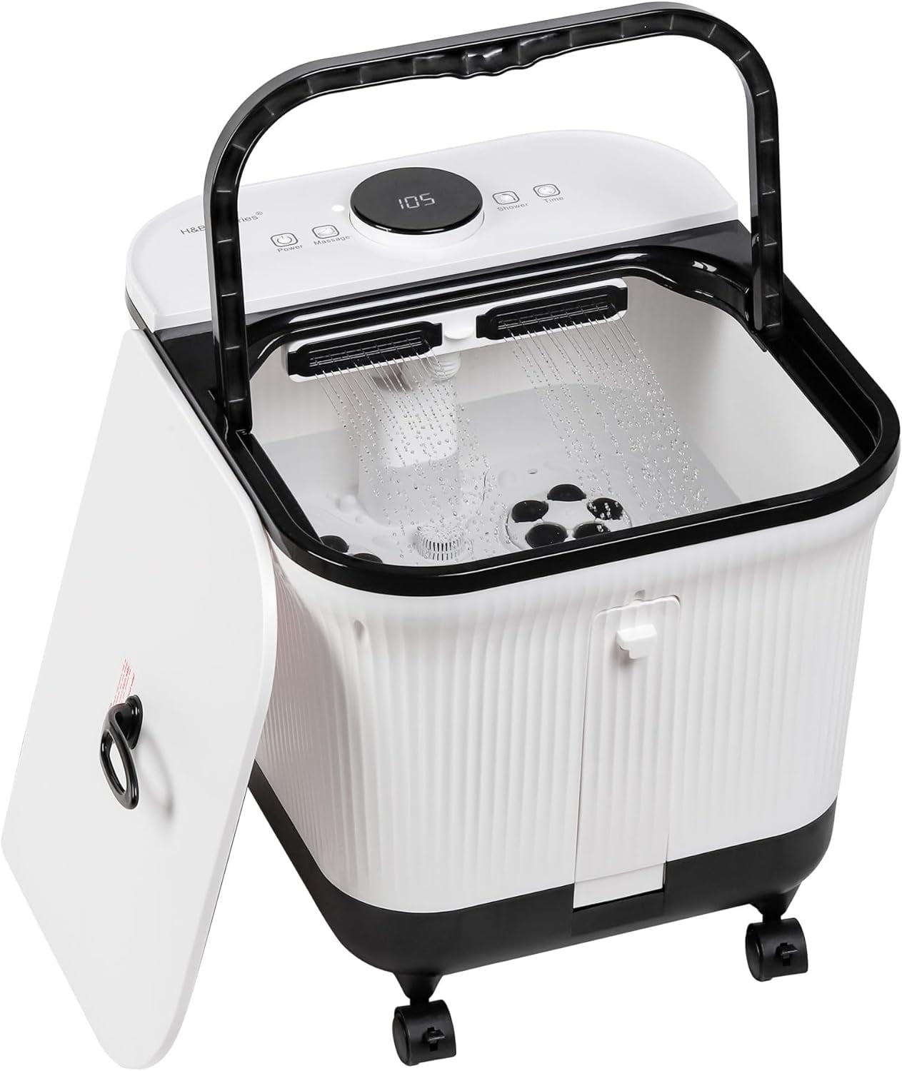 with Heat for Stress Relief, Feet Bath with Motorized Rollers and Shower, Temperature Control, Timer and Display, Ide...