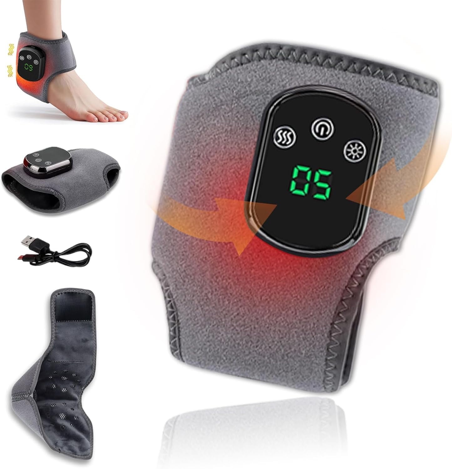 renew triple method massager, Vibration Heated Feet Wrap with 3 Vibration Mode,5 Heat Leavel, Boosts Circulation, Rel...