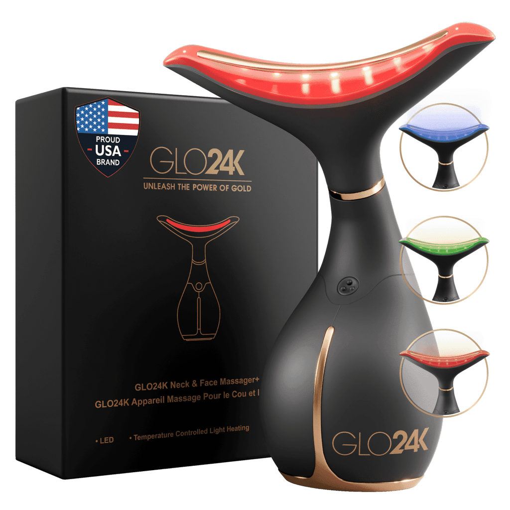 3-in-1 LED Light rapy Face & Neck Massager, Anti-Aging Skin Tightening Device with Red Light, Vibration & rmal Techno...
