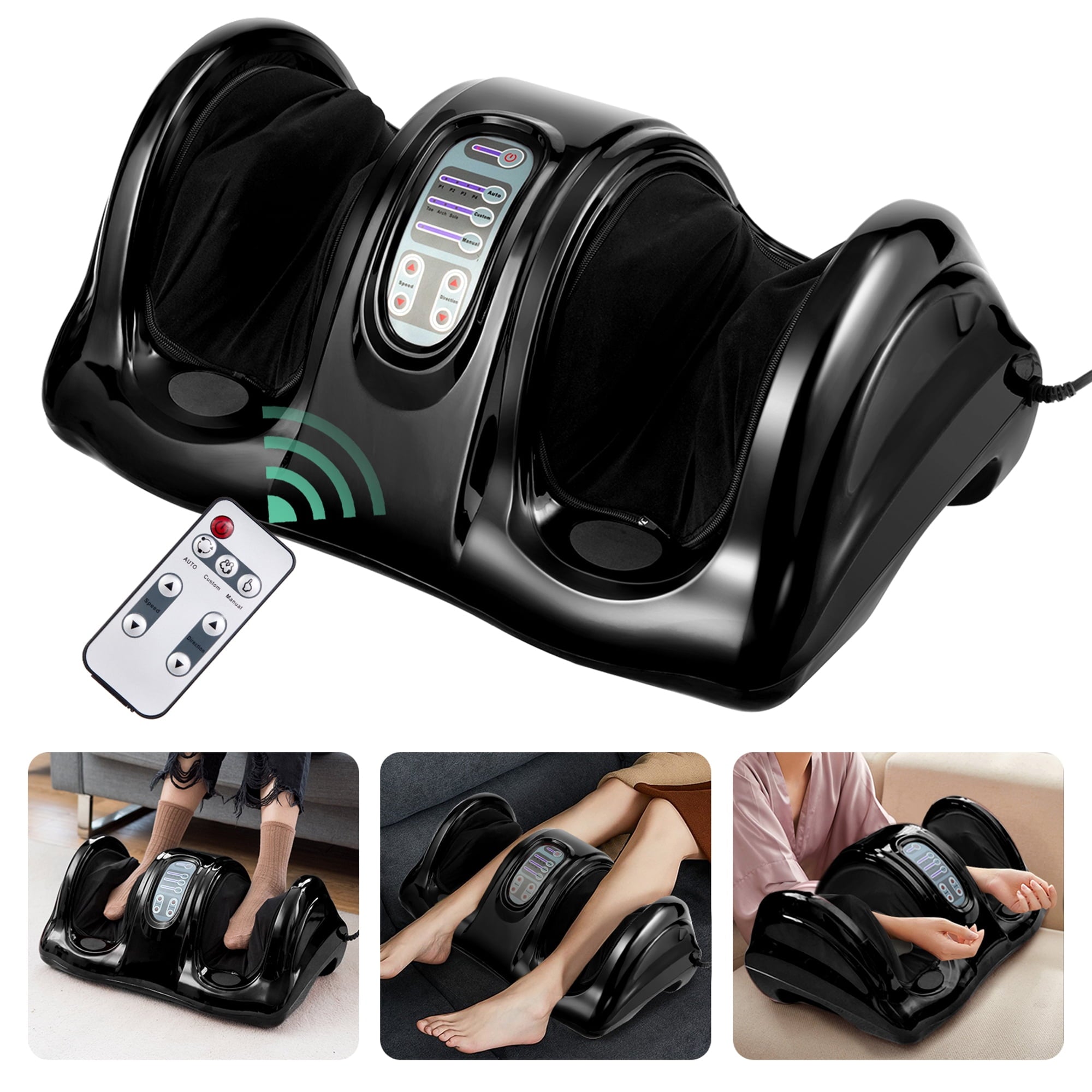 Massager Shiatsu Massage Machine w/ Remote Control Black