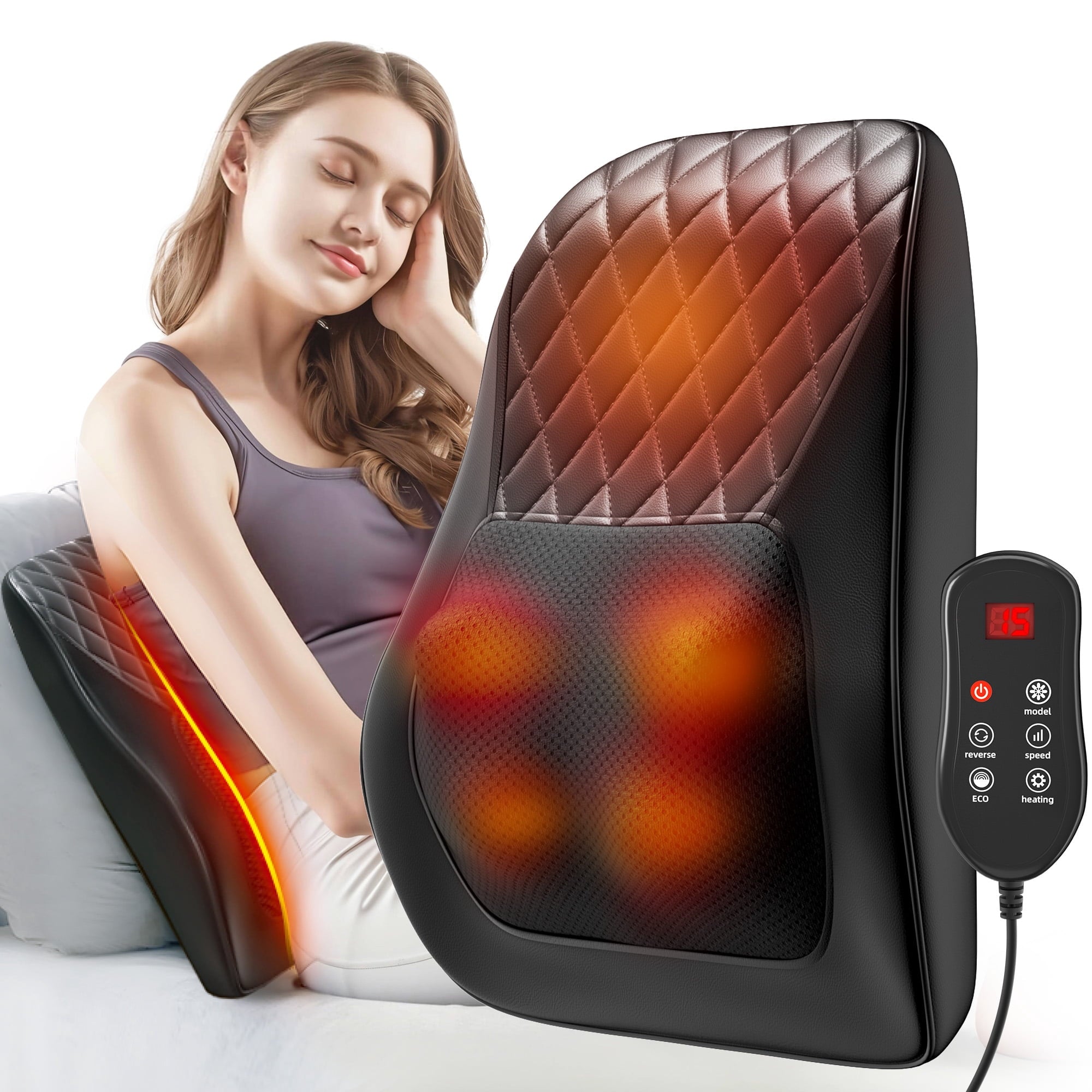 Massager with Heat, 3D Kneading Massage Pillow for , Neck, Shoulder, Leg Pain Relief Deep Tissue, Gifts for Women Men...