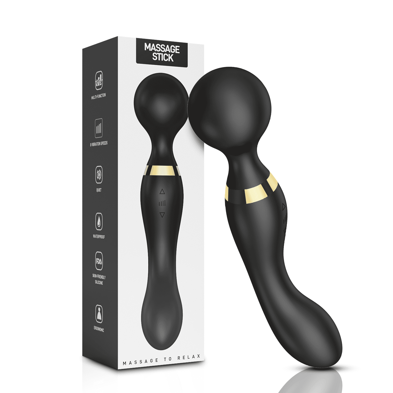 Electric Persal Massager Wand Rechargeable&Waterproof Deep Tissue Neck Back Massager for Shoulder, Leg, Calf, Foot, M...
