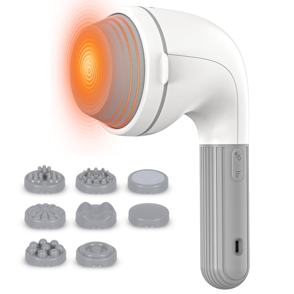 Back Massager, 8 Massage Heads, 6 Modes for Men & Women, White
