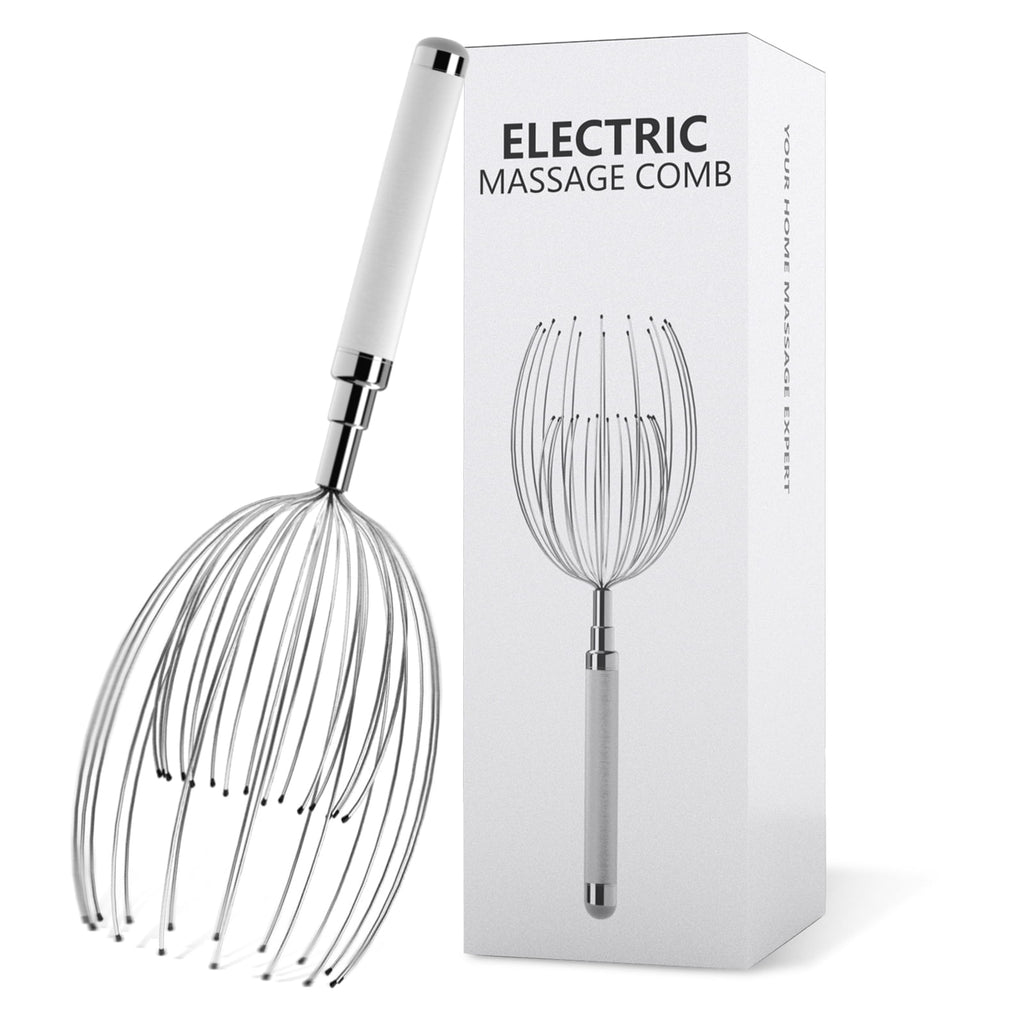 Electric with 20 Metal Fingers Scratcher & Hair Massage Tool, Waterproof Relaxation Device for Men and Women
