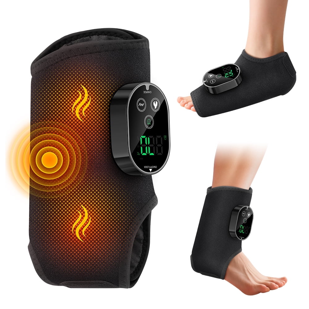 Heating Pads with Massage ,Foot , Wrap Warmer- 6 Levels Heat & 3 Vibration,Adjustable Timer, Black