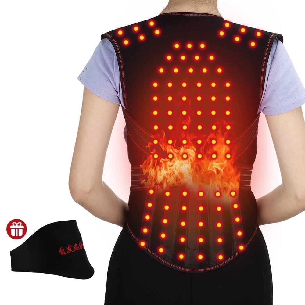 Posture Corrector with 108 Magnets, Pad for Neck Shoulder Massager with 5 Lumbar Support Bars for Office Sedentary Si...