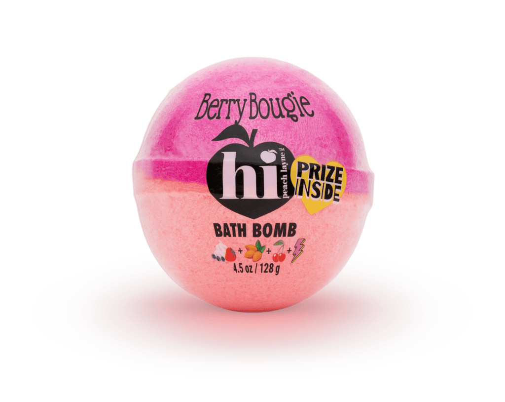Berry Bougie Hot Pink and Bath Bomb with Prize, 4.5 oz.