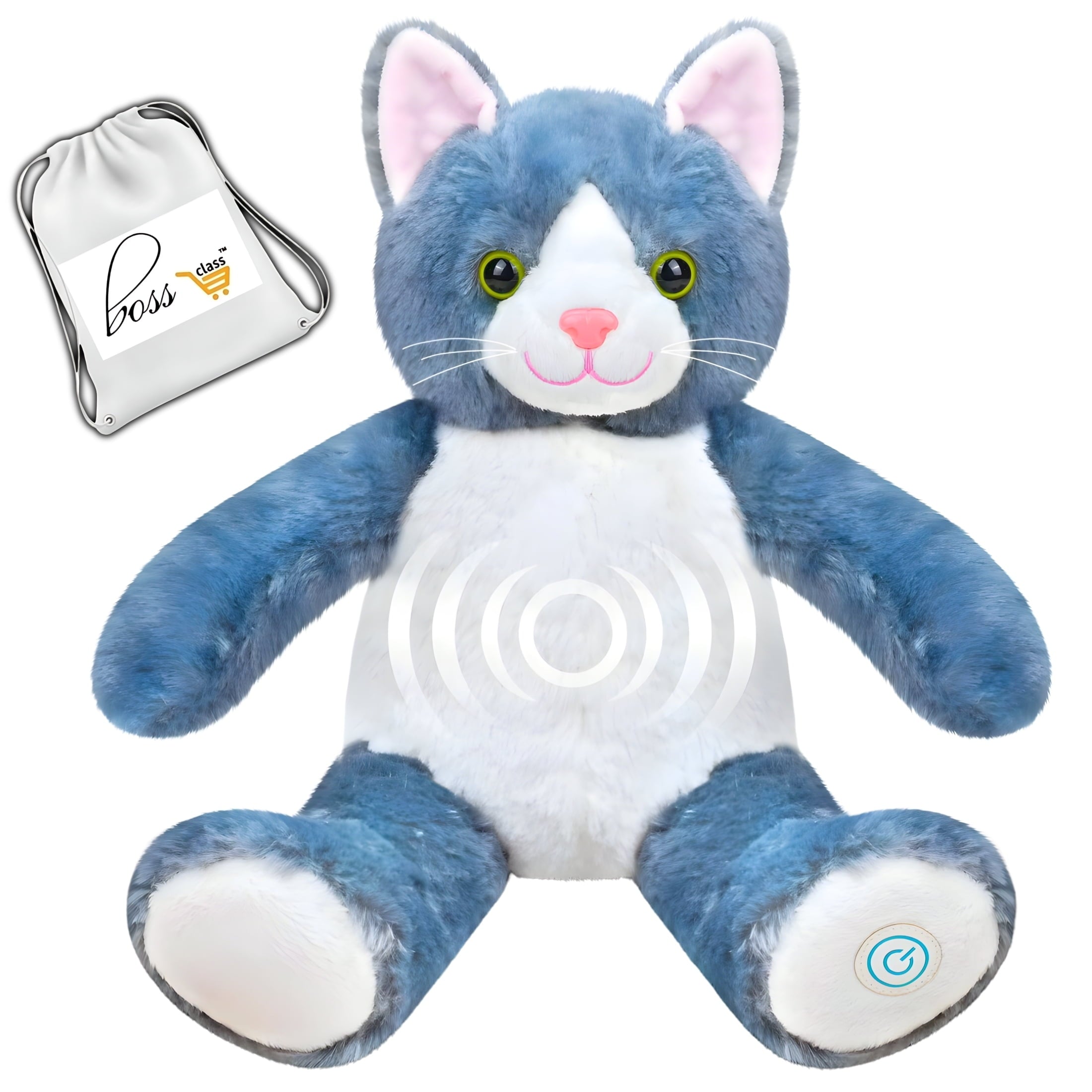 Vibrating Animal Massage Cushion Pillow for Neck Back Shoulder Body with Relaxing Vibration Soft Portable Travel Wrap...