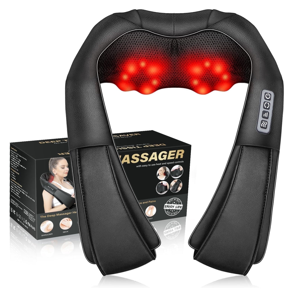 Massager with Heat, Electric Deep Tissue 4D Kneading Massage, Back Shoulder Massager for Body Muscle, Best Gifts for ...