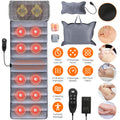 Electric Full Body Massage Mat with Heat, 10 Vibration Motors, 9 Modes & Intensity Levels, Detachable Neck Massage Pi...