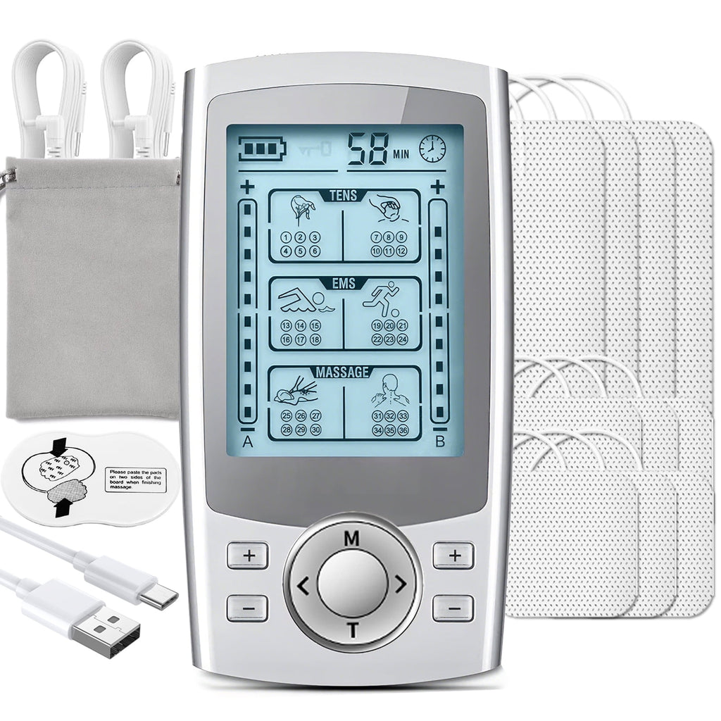 Muscle Stimulator, Dual Channel with 10 Reusable Electrode Pads 36 Modes for Back Neck Pain Muscle Therapy Pain Manag...