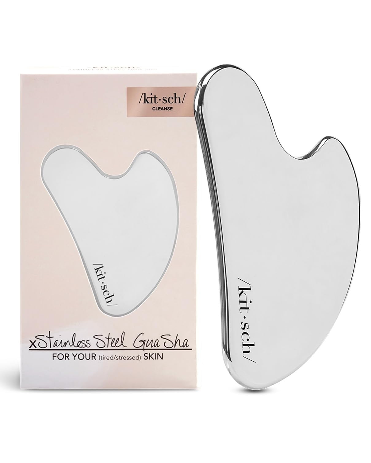 Stainless Steel Gua Sha Facial Tool, Face Massager, Massage Tools, Silver