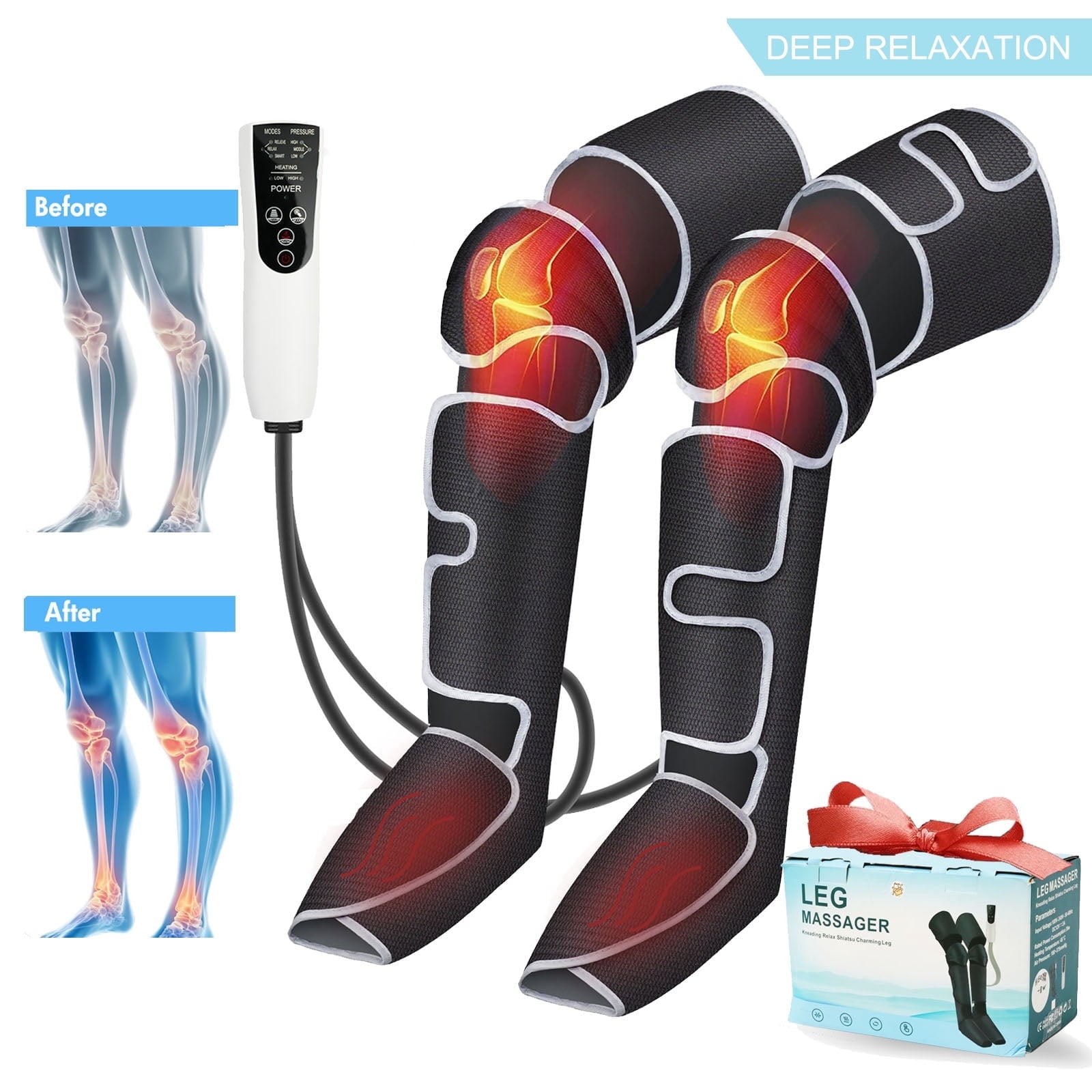 with Heat, Air Compression Thigh, Air Compression for Circulation and Pain Relief with 3 Modes, Muscles Relaxation