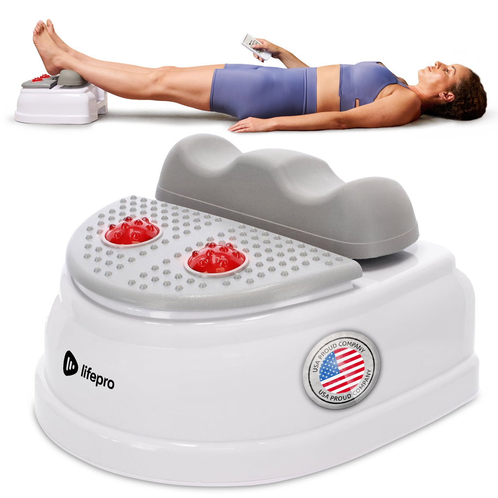 Swing Mane with Red Light Therapy 12-Speed Passive Leg Exerciser & Foot Vibrating Massager for Feet White