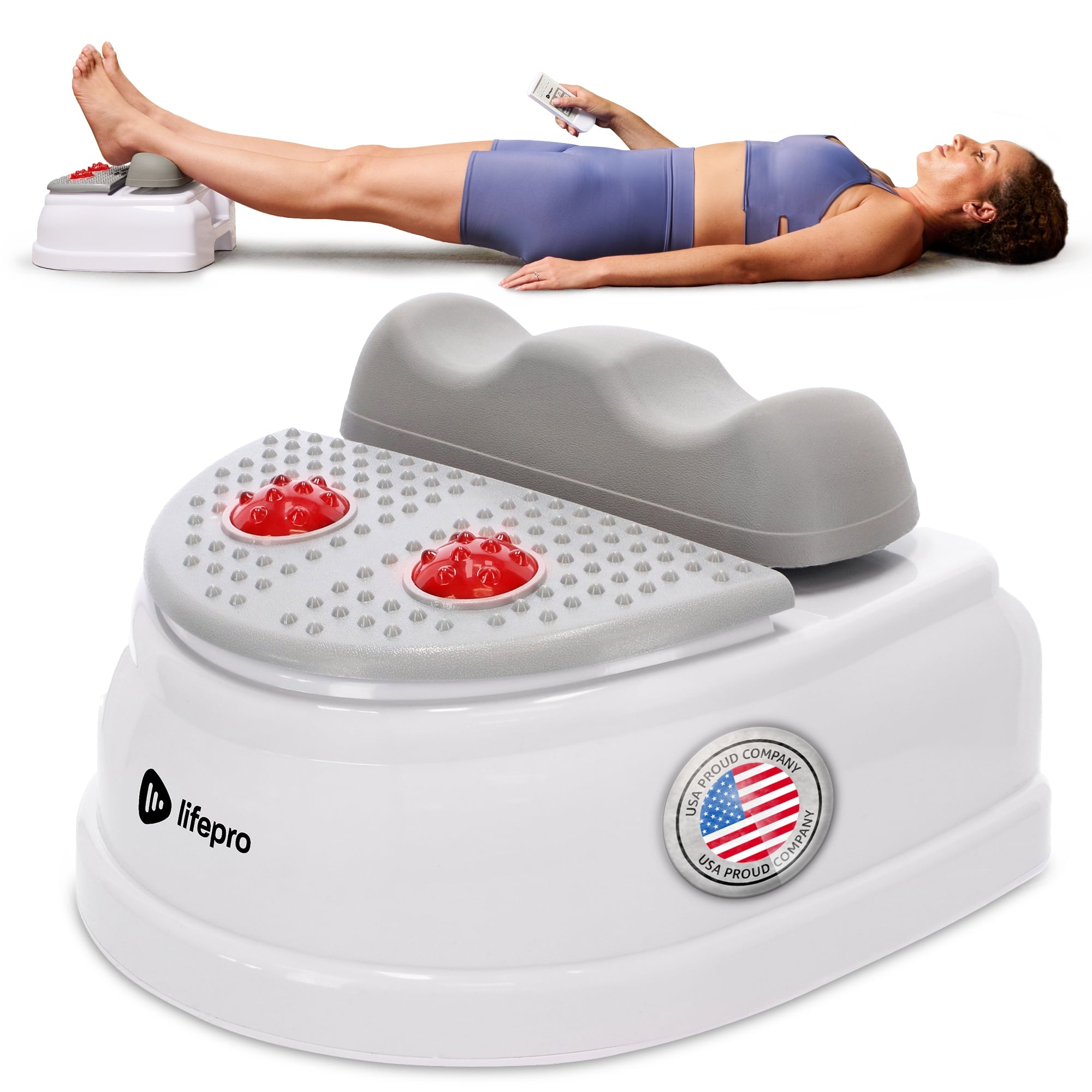 Swing Mane with Red Light Therapy 12-Speed Passive Leg Exerciser & Foot Vibrating Massager for Feet White