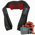 and Shoulder Massager, 3D Deep Tissue Kneading Shiatsu Massager with Heat, Black