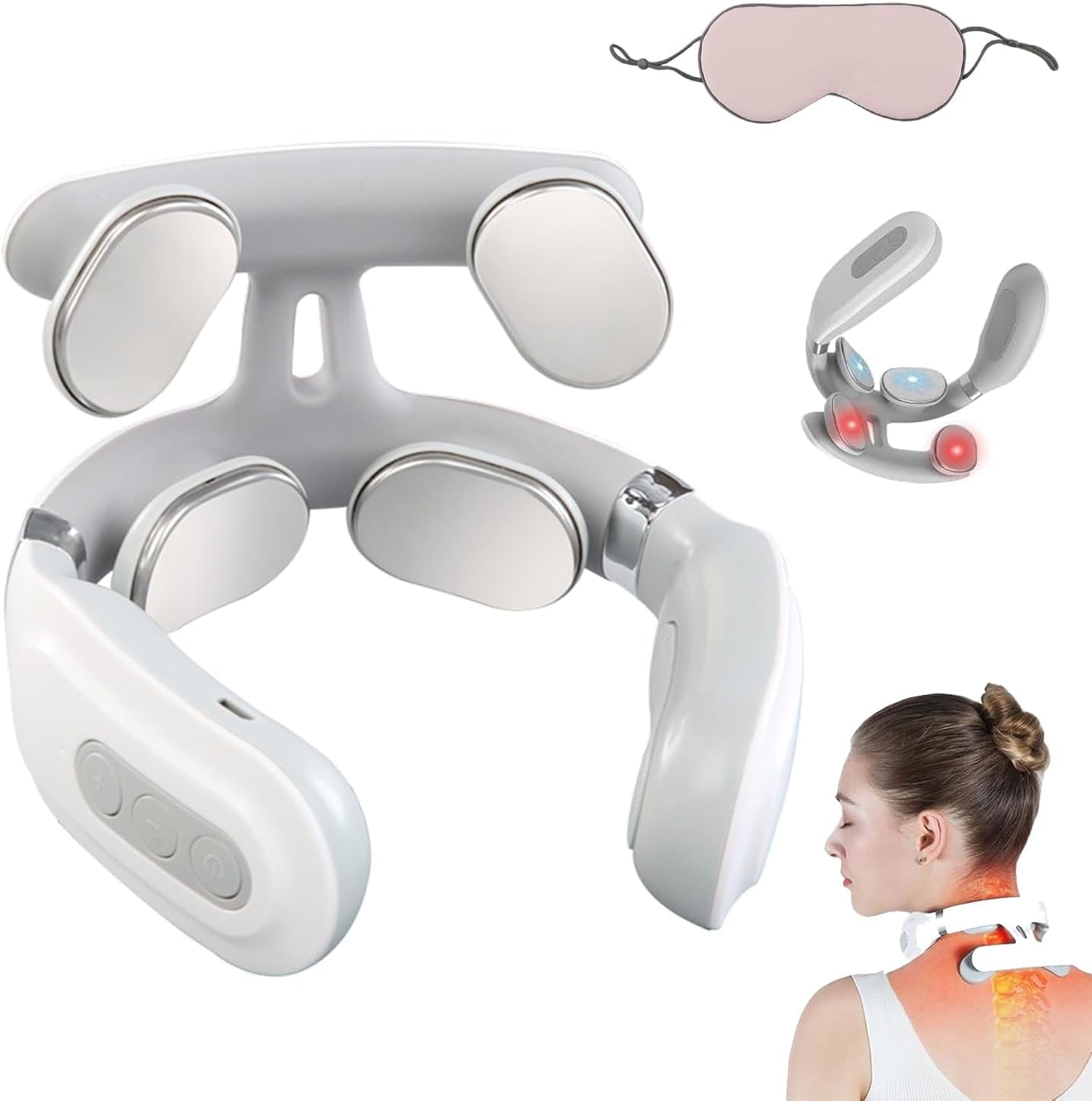 Pro 2.0 Neck Massager, 2026 Upgraded 4-Head Pro 2.0 Neck Massager with Heat, 6 Vibration Modes & 15 Intensity Levels,...