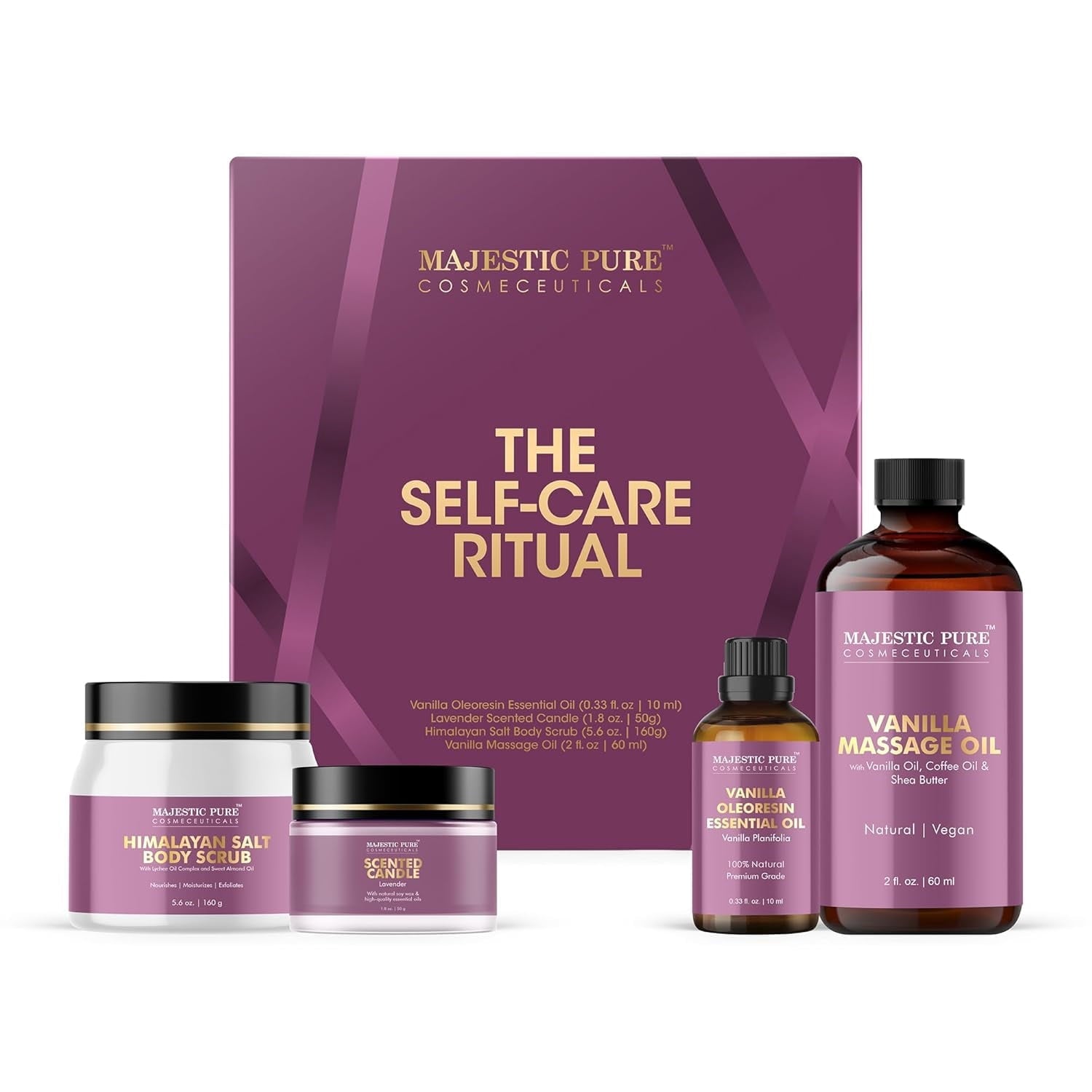 & Pamper Gift Set | 4-Piece Self-Care Kit | For Relaxing Home Experience