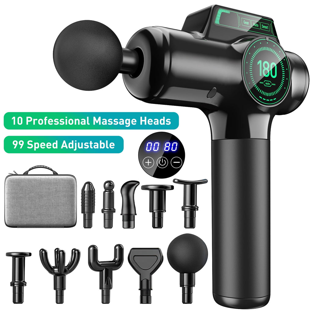 Deep Tissue, Muscle Percussion Back Neck Head Handheld Hammer r for Athletes, 99 Speed Level with LED Display Screen,...