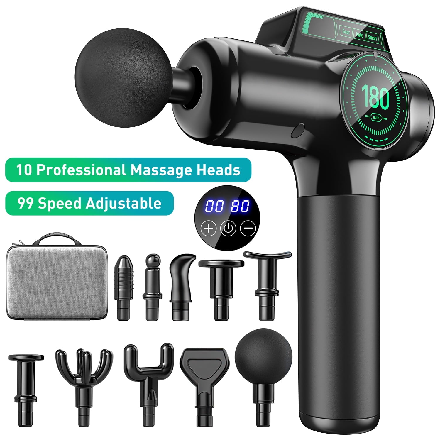 Deep Tissue, Muscle Percussion Back Neck Head Handheld Hammer r for Athletes, 99 Speed Level with LED Display Screen,...