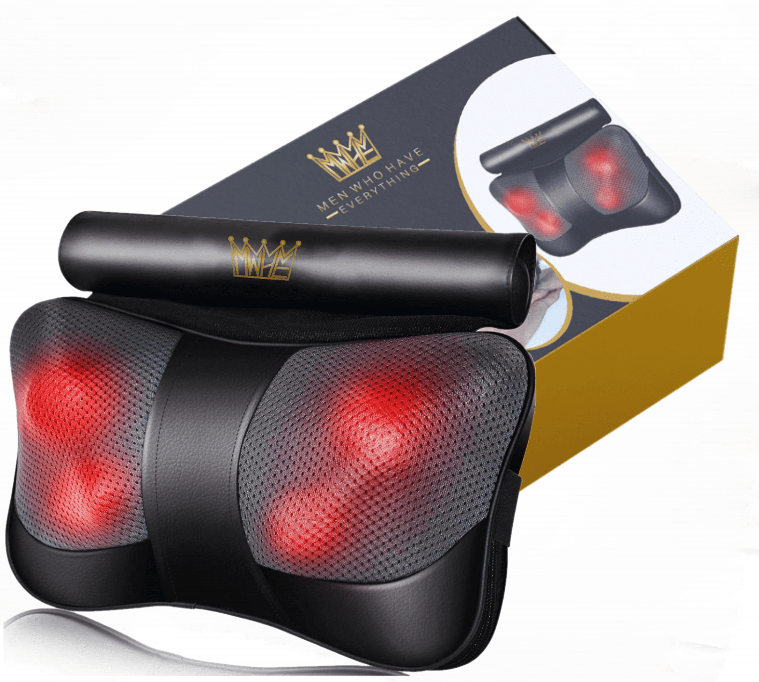 Massage Pillow with Heat | Deep Kneading Heated Shiatsu Massager for Neck Back and Shoulder | Relaxation Gifts for Da...