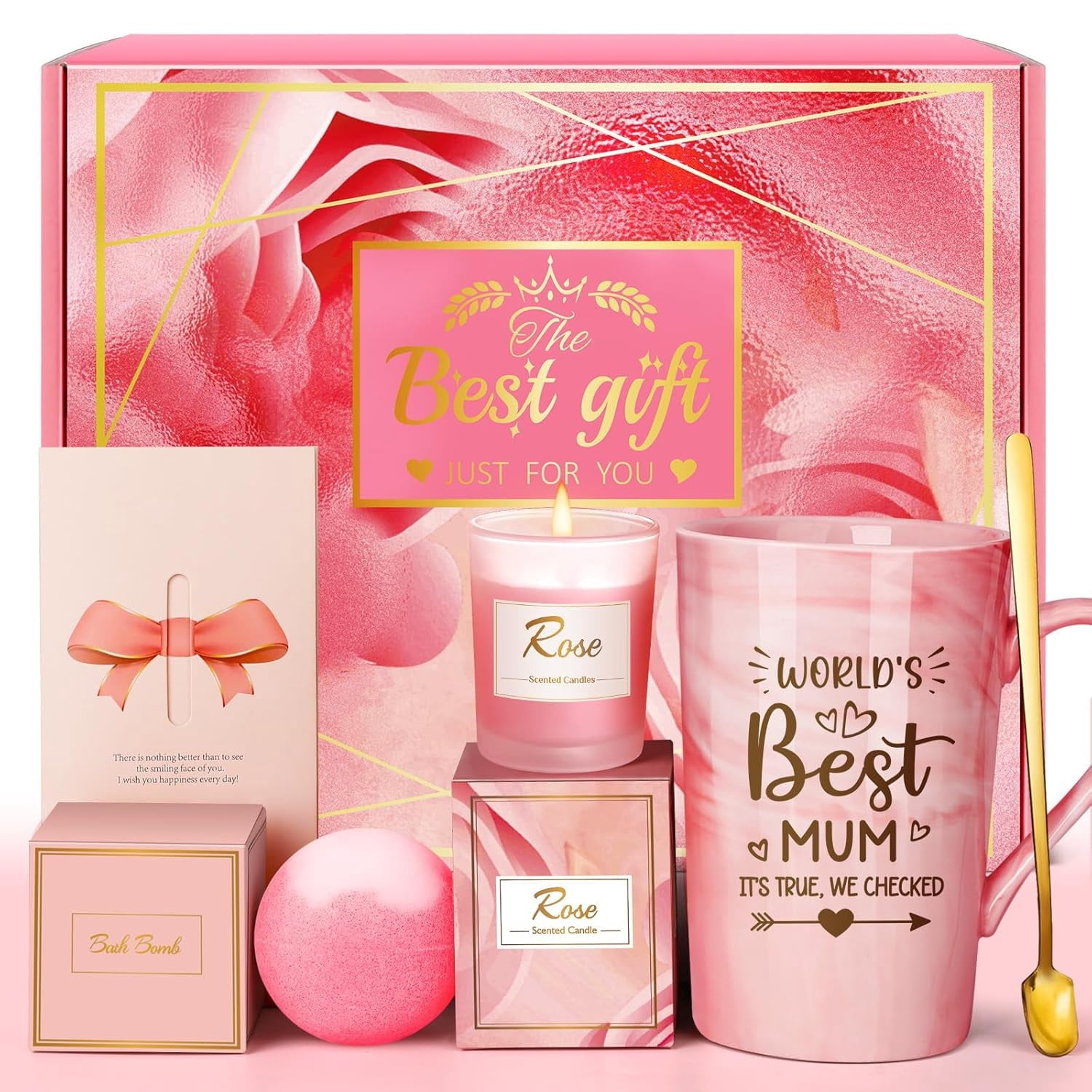 for Mom, Wife, Grandma, Sister, Friends: Unique Birth Baskets Set for Personalized Best Mom , Spa Presents for Christ...