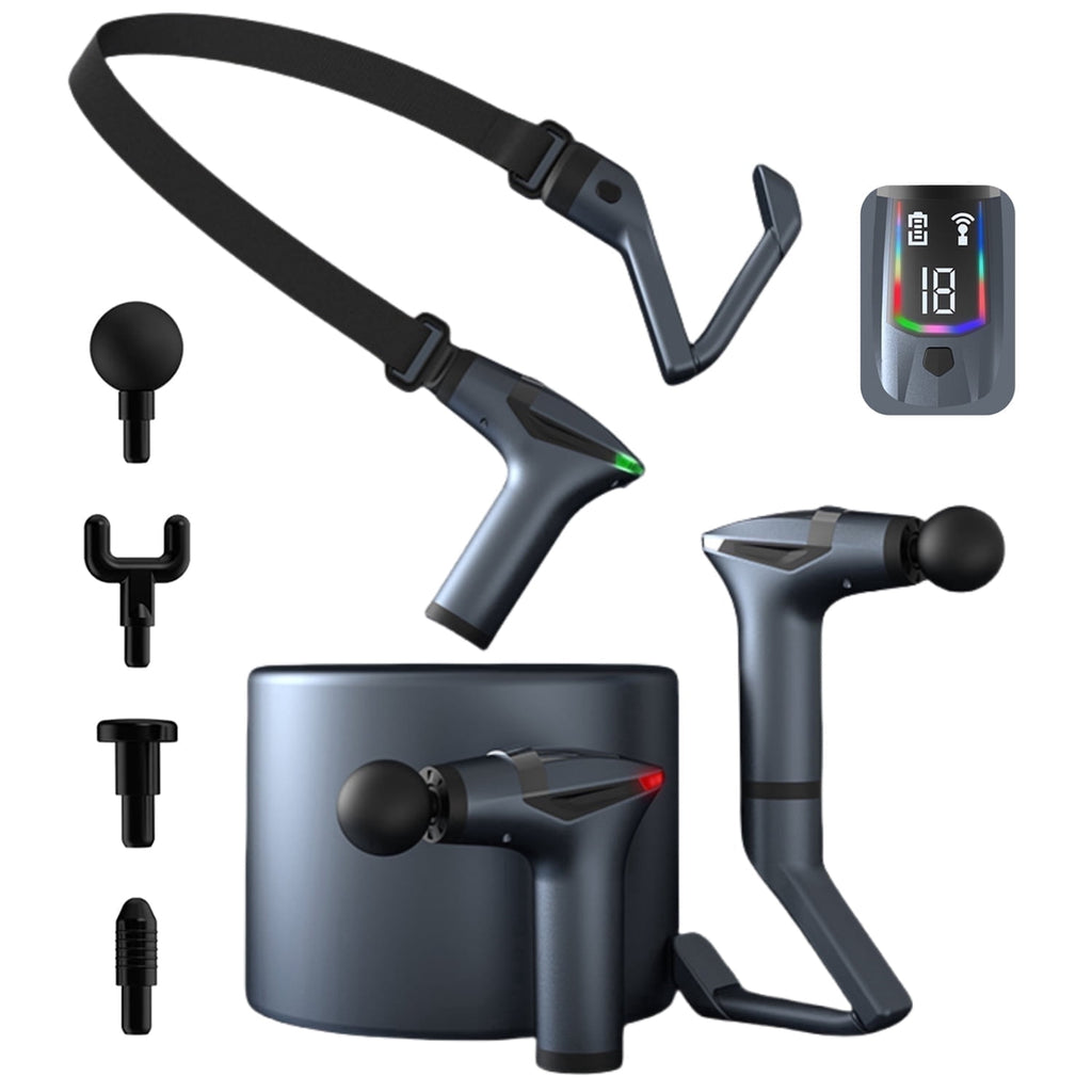 3-in-1 Deep Tissue - Percussion Muscle r with Extend Handle, Screen for Neck Back Shoulder Relaxing