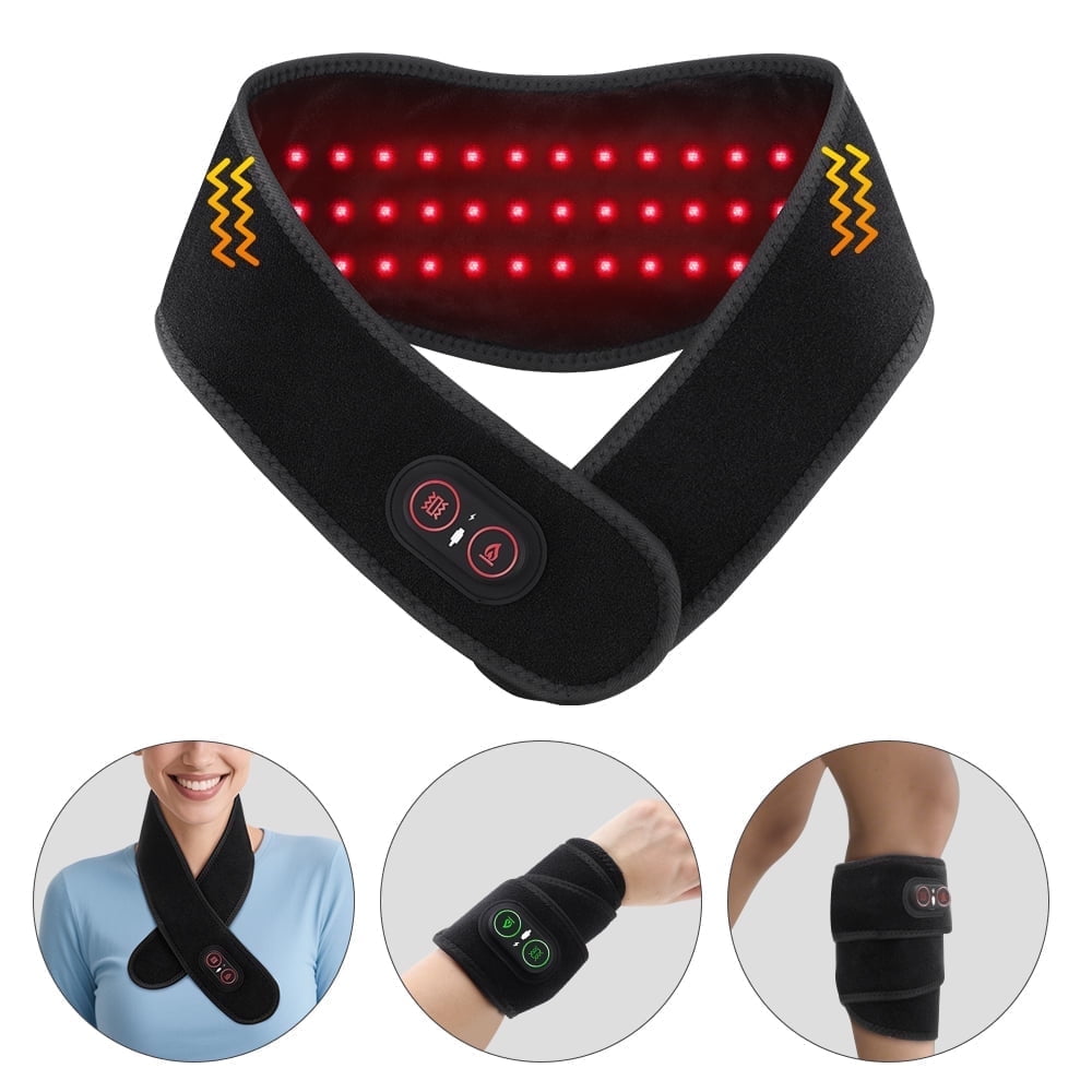 with Massage, Cordless Heated Massager Wrap, Body Heated for Arm Wrist with 3 Heat & 3 Vibration Modes, Led Light, 30...