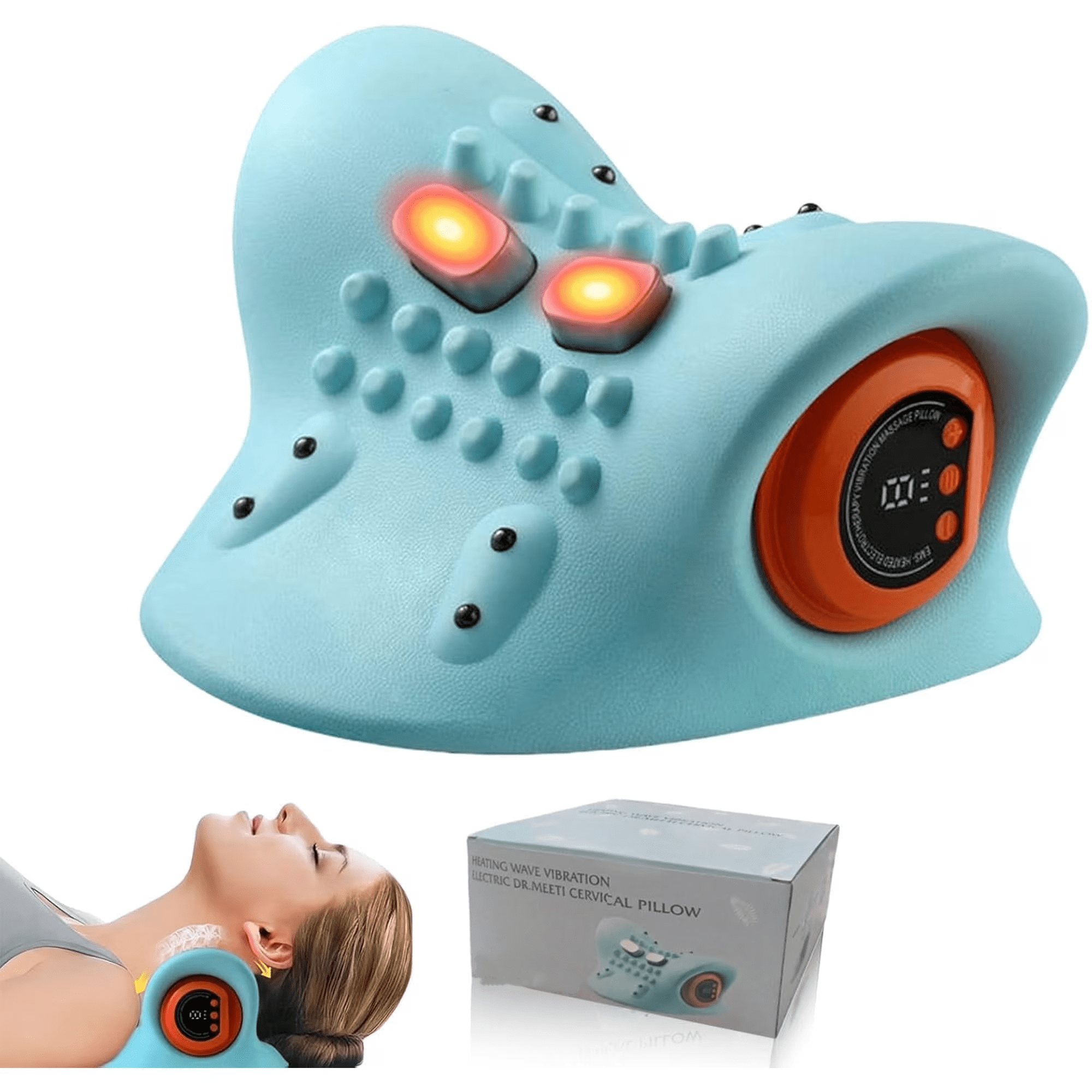 4 In1 , with Heat & Comfortable Stretching, Adjustable Intensity for Neck & Shoulder Relaxation at Home,Office,Travel