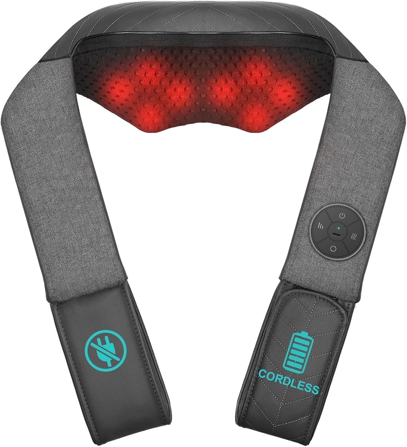 and Back Massager with Heat, Shiatsu Massage Pillow for , Shoulders and Back, Portable Deep Kneading Massager for Hom...