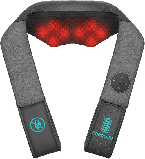 and Back Massager with Heat, Shiatsu Massage Pillow for , Shoulders and Back, Portable Deep Kneading Massager for Hom...