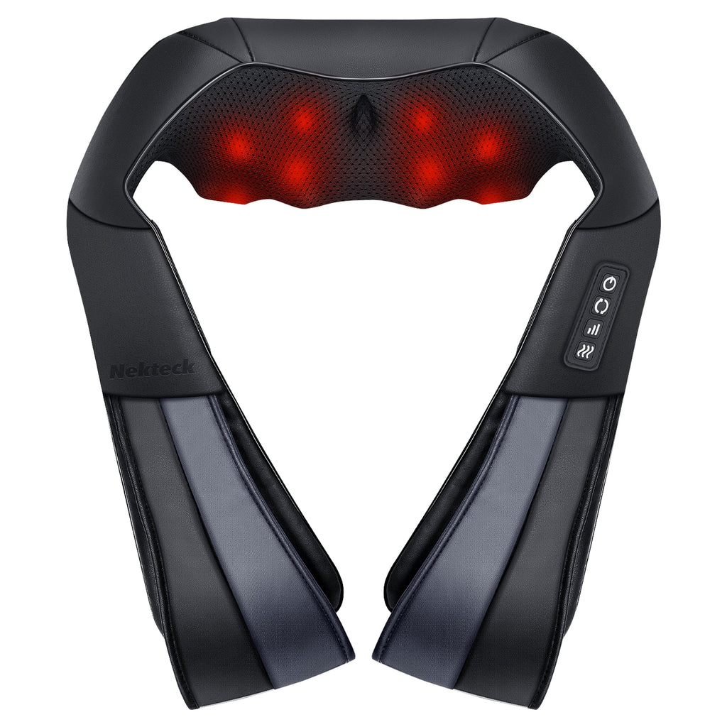 Massager with Heat, Electric Deep Tissue 3D Kneading Massage Pillow - Black