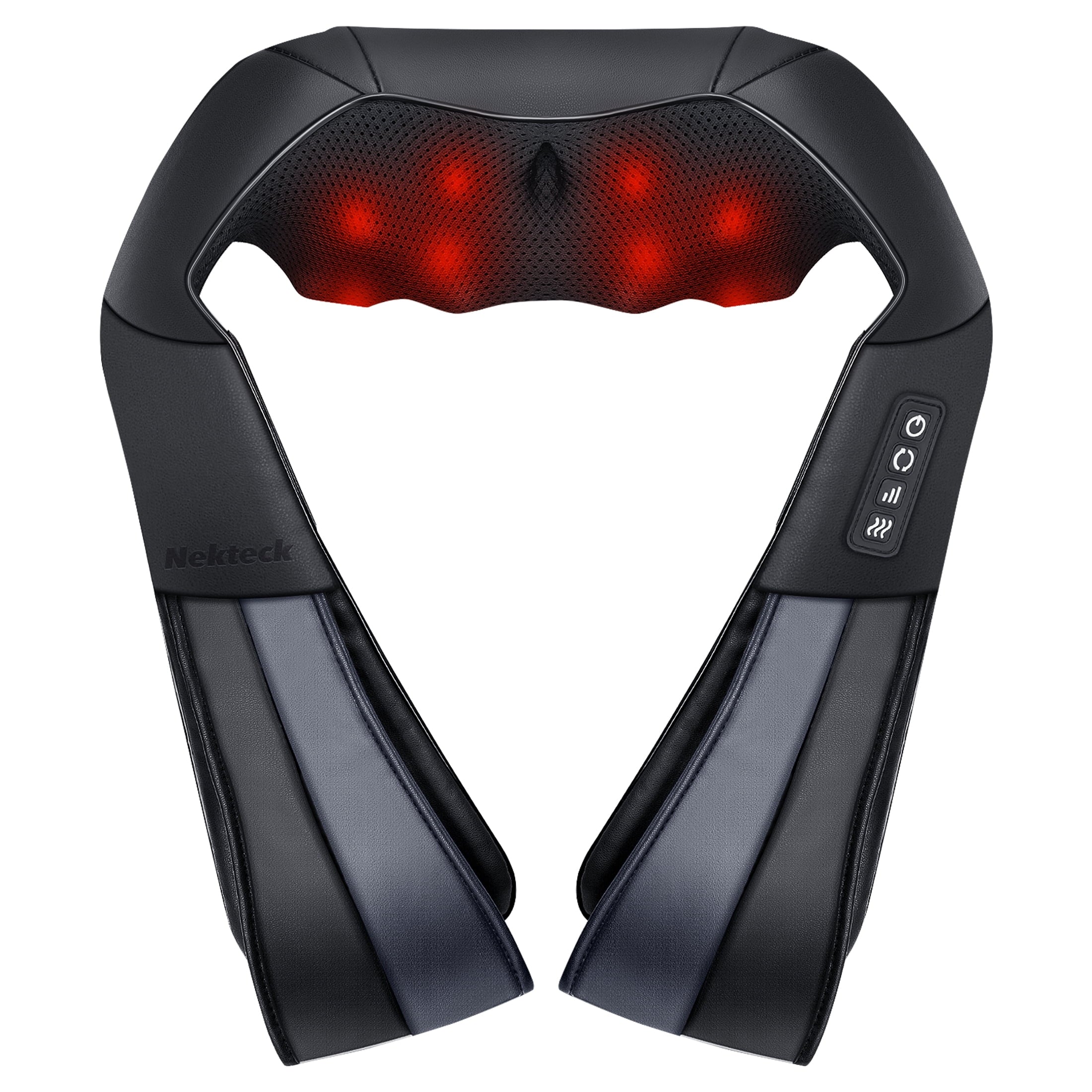 Massager with Heat, Electric Deep Tissue 3D Kneading Massage Pillow - Black