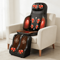Portable Massage Mat with Shiatsu Kneading & Vibration, 3-in-1 Back Neck Calf Massager with Heating for Full Body Rel...