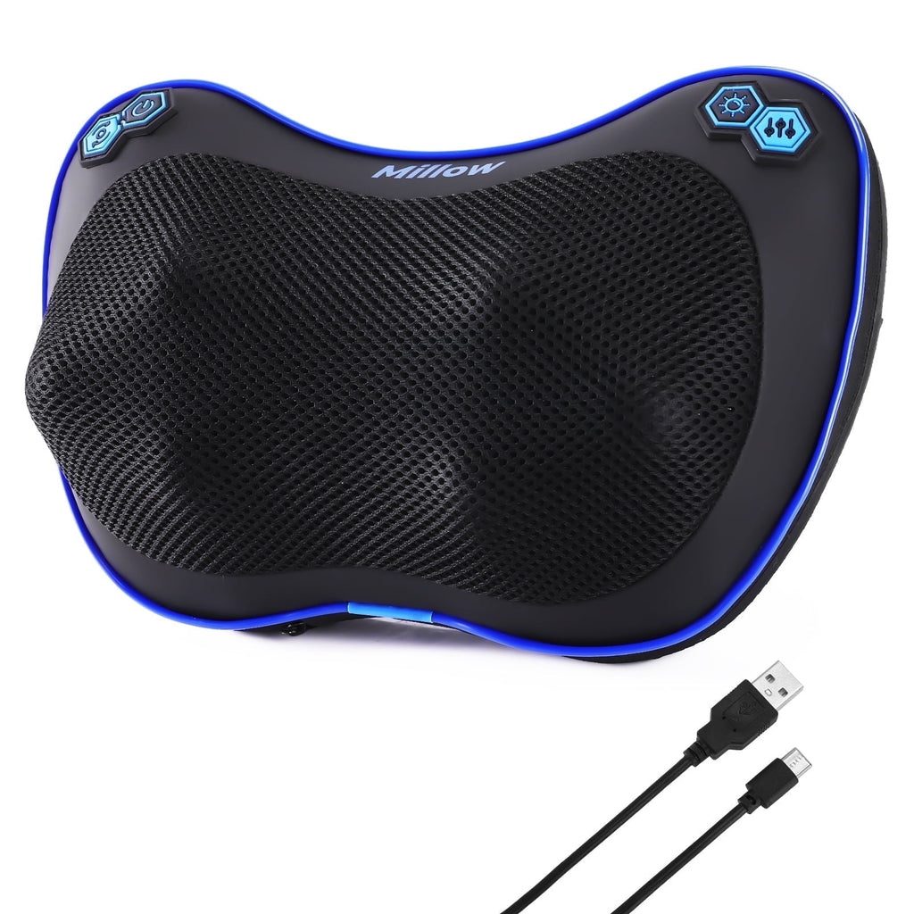 Neck Massager with Heat, Cordless Shiatsu Back Massage Pillow