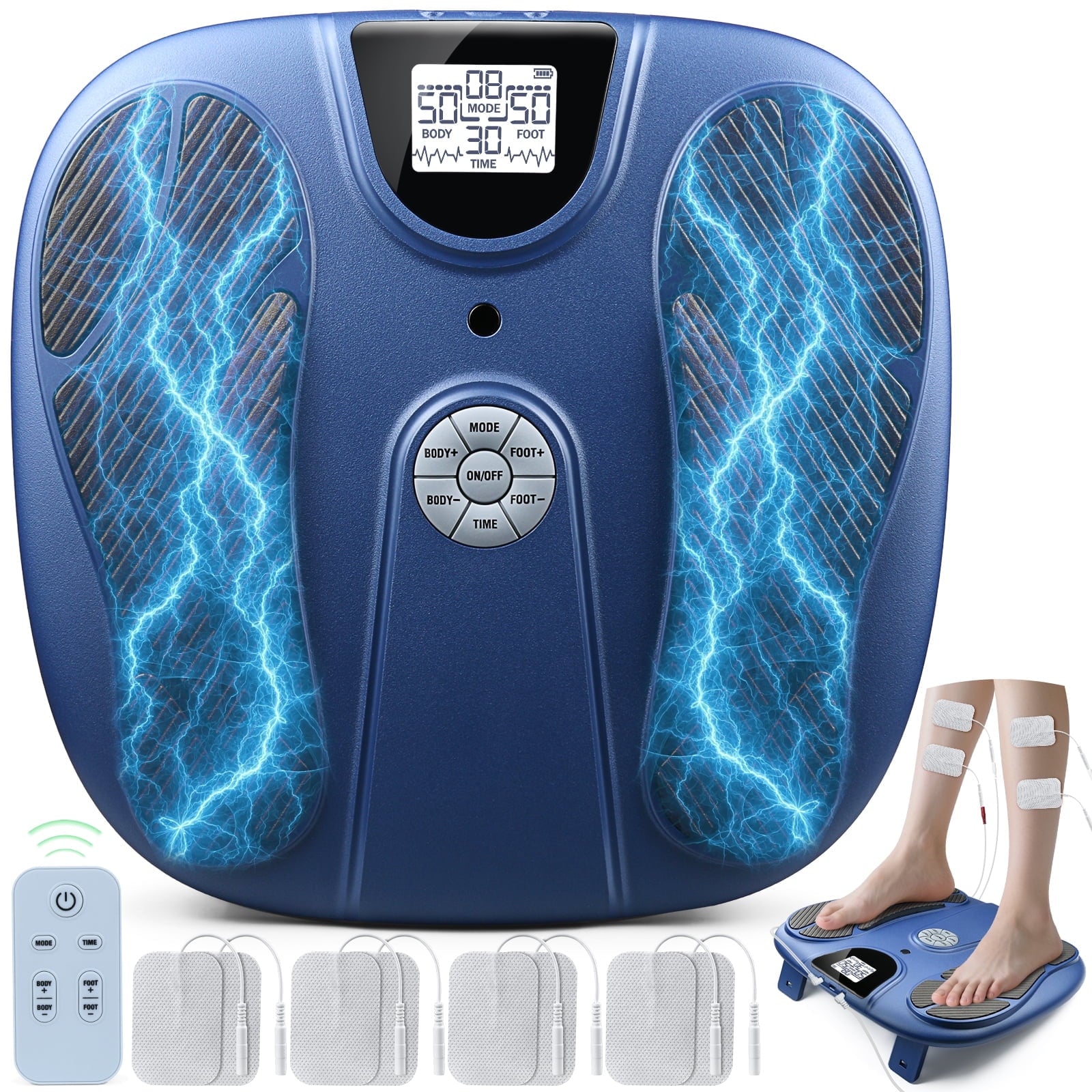 Foot Massager for Neuropathy, Foot Massager with 8 Reusable Electrode Pads, Foot Massager for Circulation and Pain Re...