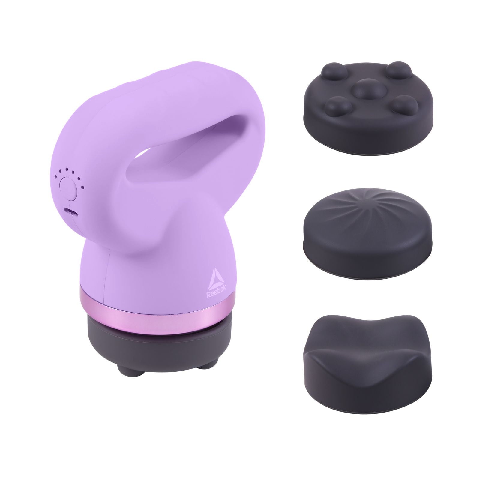 Massager, 4 Intensity Levels, 3 Massage Heads, Comfort Grip, Purply pink, Relieves Muscle Tension, Promotes Relaxation