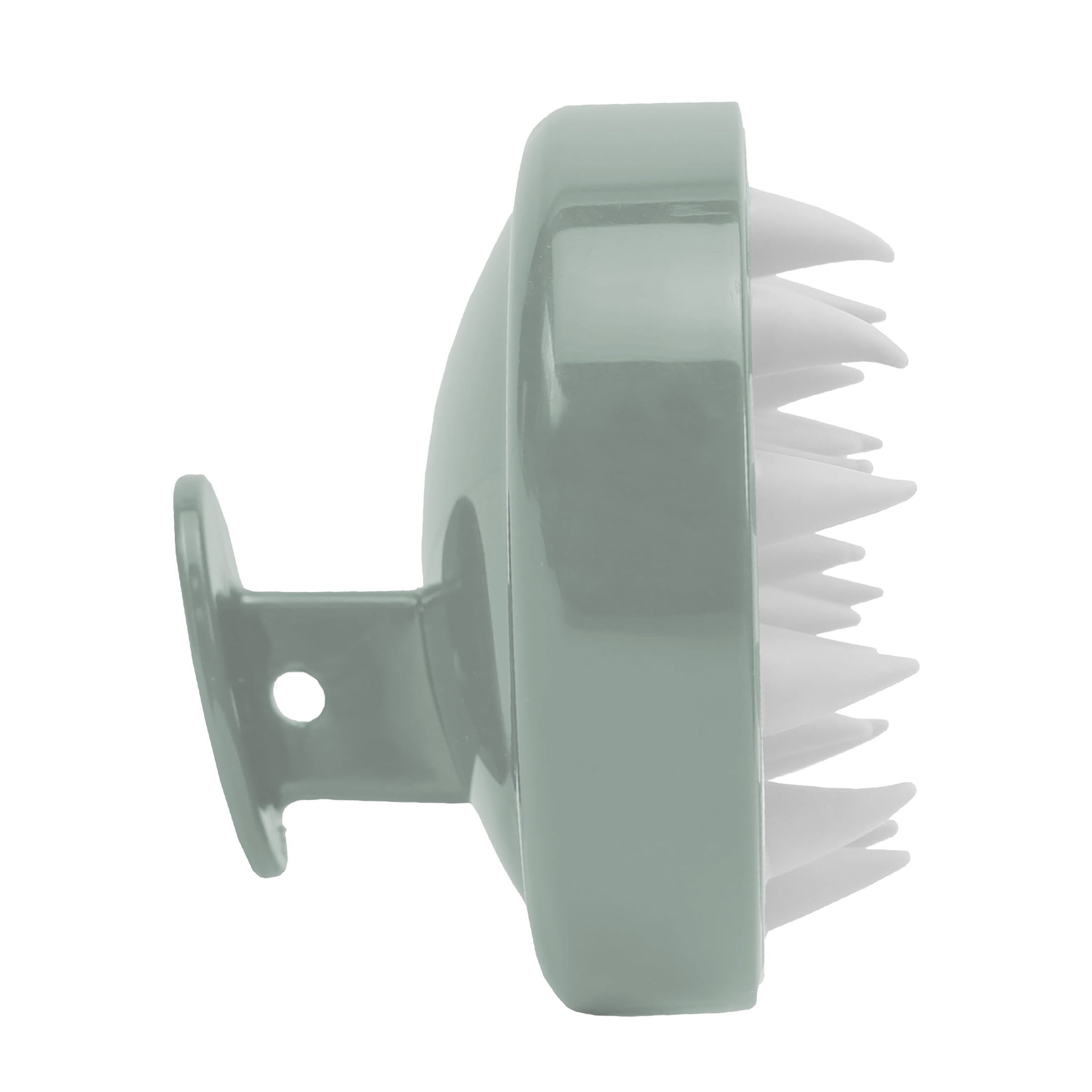Scalp Massager, Silicone Bristles, 3 h Diameter, 1 Pack, Green with White Bristles