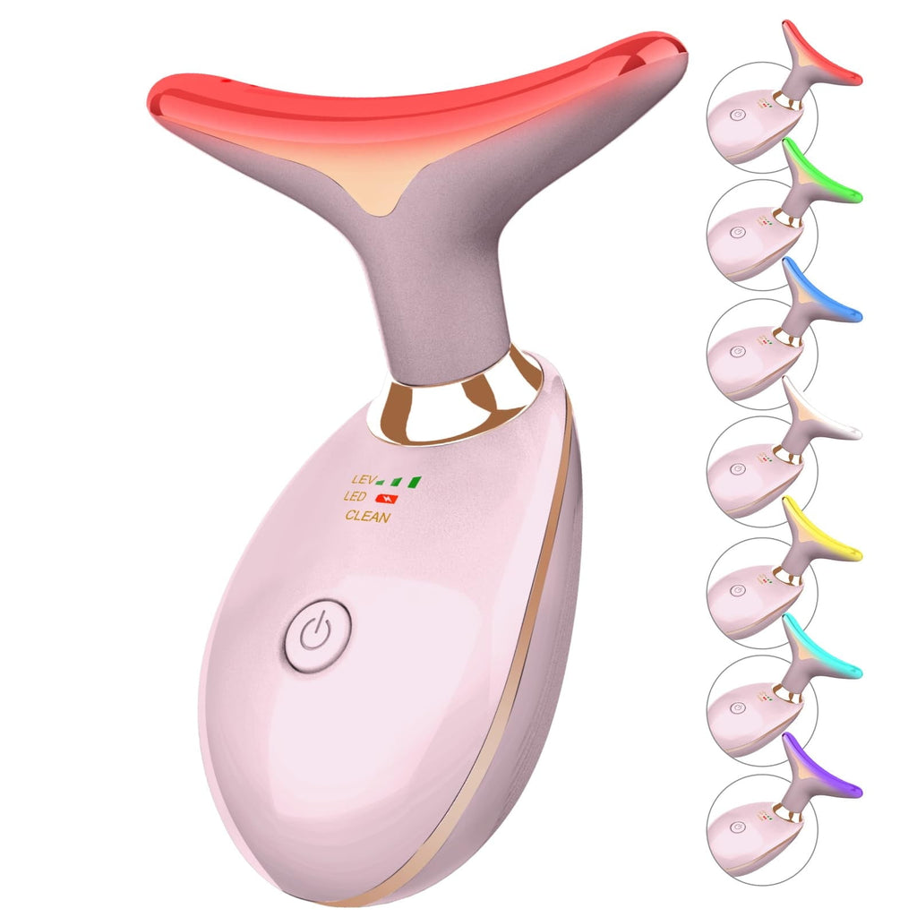 7 Color Face and Neck Massager Light Therapy, Red Light Based Facial Massager for Skin Care, Firming, Smoothing.
