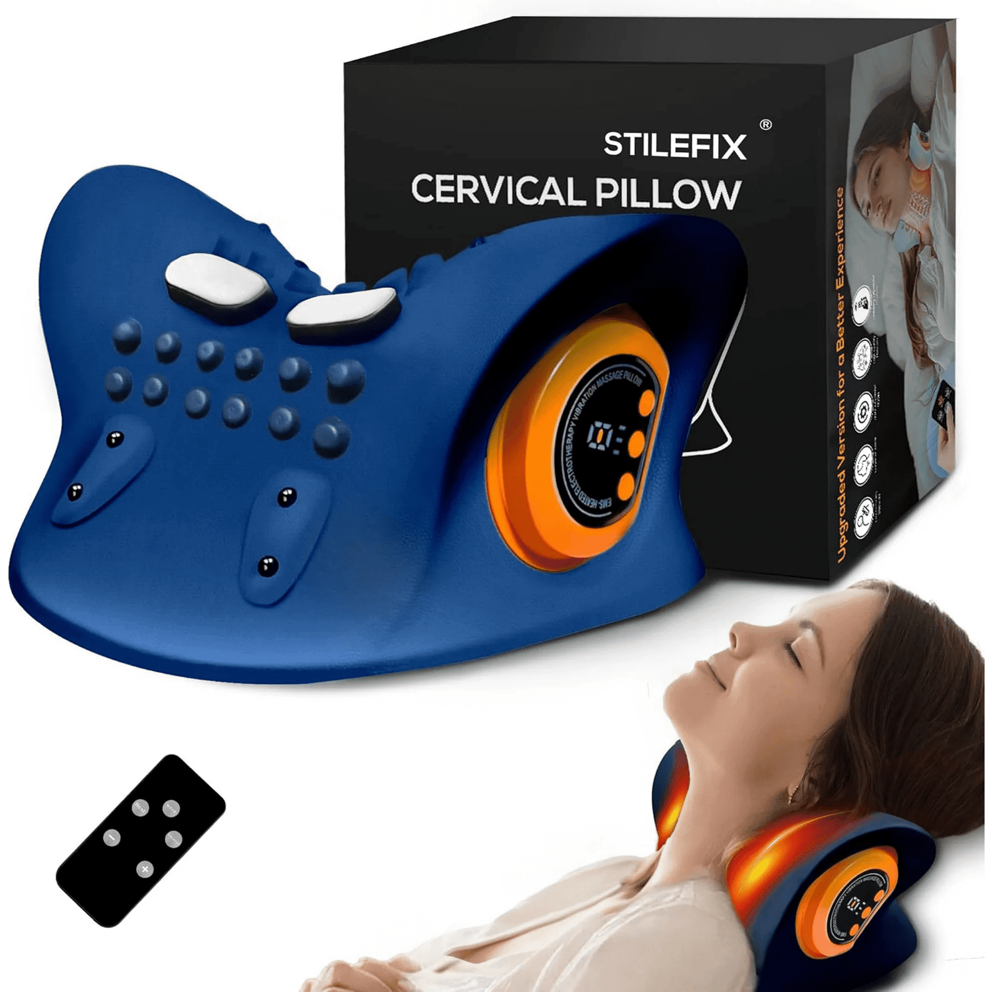 with 3 Adjustable Modes, Portable & Shoulder with Heat,Dark Blue