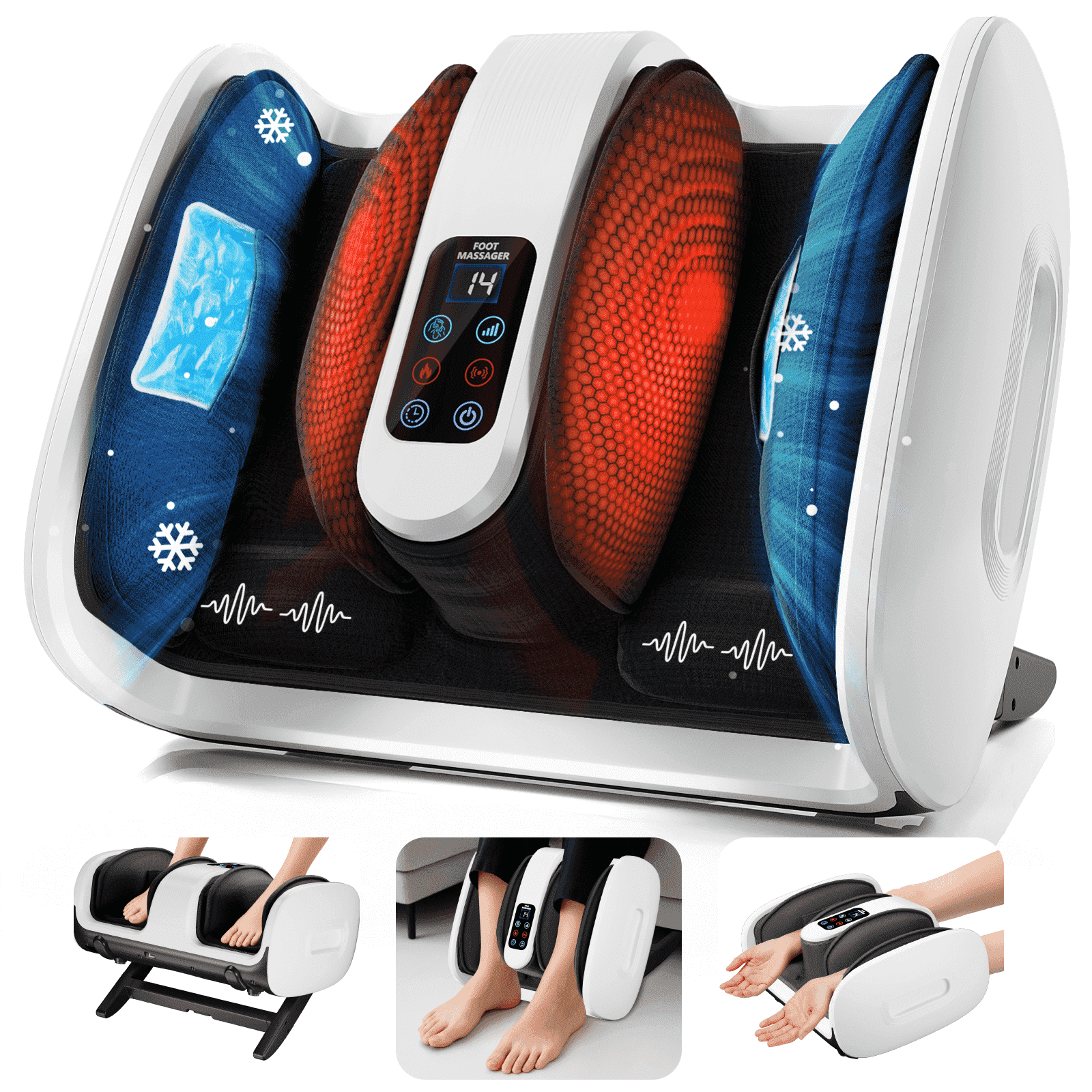 Massager with Heat & Ice Therapy, Eligible, Suitable for Multiple Occasions, Perfect Gift Choice, White