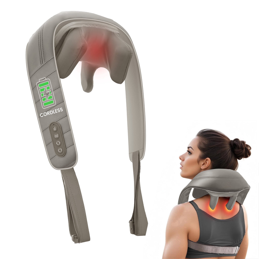 Neck Back Massager with Heat for Pain Relief Deep Tissue, Gray, Gifts