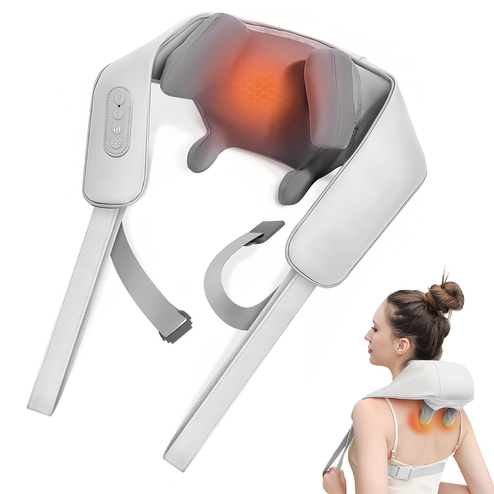 and Back Massager with Heat, 6D Cordless Shoulder Massager, Deep Tissue Kneading Massage for Men and Women, Perfect R...