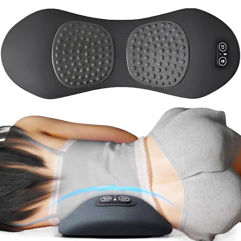 Fusion Back Massager, 2025 Upgraded 3 in 1 Neck Shoulder Backs Massagers with Traction, Vibration & Heat (Dark Gray)